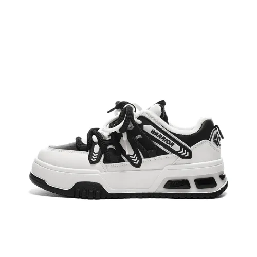 Warrior Slip-Resistant Низкие Кроссовки для Скейтбординга Женские Черный Бежевый