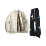 Бежевый + Черный Спортивные штаны