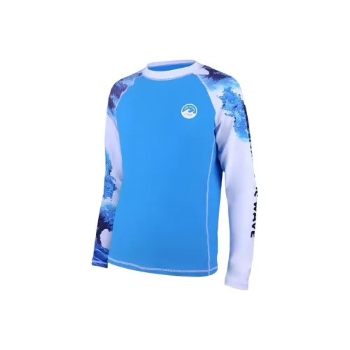 ZOKE Синий Белый Волна Цветочный Дизайн 125608107 Мужской Мужской Купальник