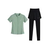 Комплект одежды (дерево, фрукт, зеленый, короткая рукавная рубашка + черные штаны)