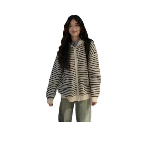 GUOZHEN Черный Белый Полосы Унисекс Трикотаж