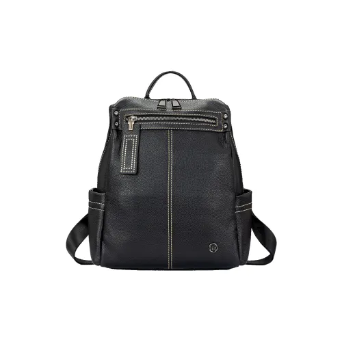 Roberta Di Camerino Рюкзак из коровьей кожи женский черный слоновая серый