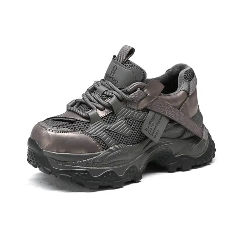 Spider King Дышащий Увеличивающий Высоту Противоскользящий Низкий Топ Кроссовки с Толстой Подошвой Женские