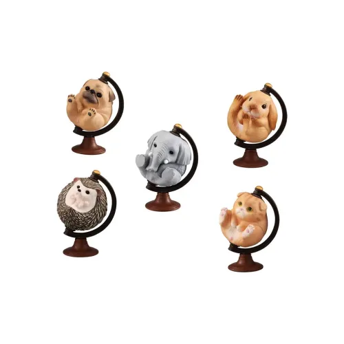 BANDAI Животные Globe Слон Кролик Щенок Котенок Ежик Счастливый Draw Одиночная капсульная игрушка Цельная коробка 5 шт