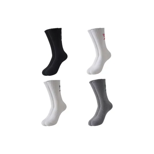 Reebok [4 пачки] Смешанные цвета Мужские носки MID до икры