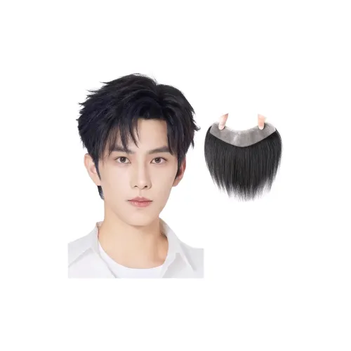 YOSEE Мужская парик с клейкой для линии волос естественный незаметный тип M бесшовная с челкой парик из человеческих волос