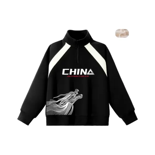 PEAK Черный PK Линия Белый дракон Низ Правая сторона+PK PEAK Китай Белый Kids Свитшоты