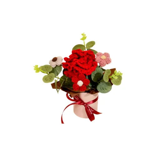 Pampered Journal Красный Розовый Трикотажная ткань Букет Пряжа Цветочный дизайн Buckets DIY Игрушки