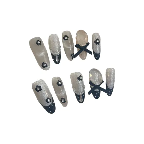 XIBI Французский Pure Desire Кошка's Eye Nail Art Атмосферный Burst Искрящийся Арочный False Nail Короткий LADDER 15MM