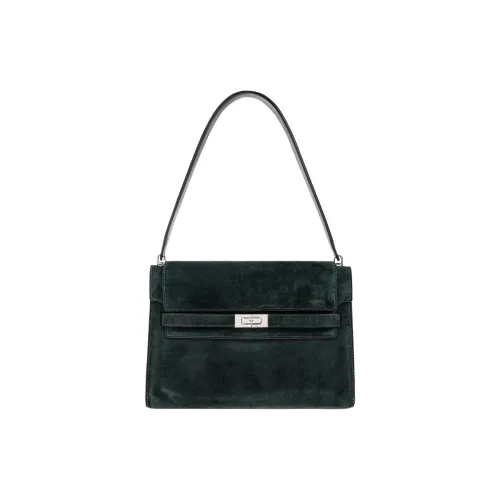 TORY BURCH Lee Radziwill Замша Плечевая Сумка Большая Женская Зеленая