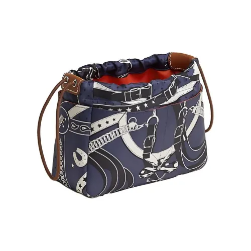 HERMES Fourbi BARENIA Телячья кожа Сумка для туалетных принадлежностей Женская Индиго