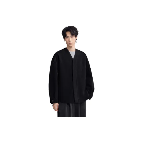 HERBEL Черное Мужское Пальто