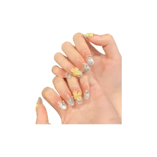 KDOW Туманный Сад Flashing Кошка's Eye Ручной Разрисованный Градиентный False Nail Овал Розовый Румяна Стиль Инстаграм