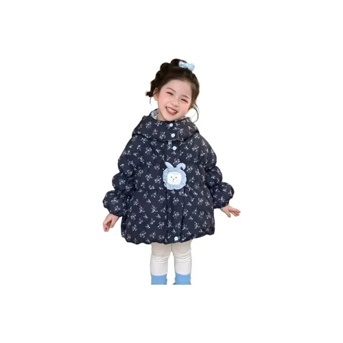 Синий цвет. Цветочный хлопковый пуховик Kids утеплённые куртки