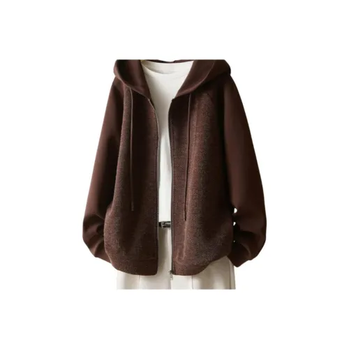 IHIMI Какао-кофейное женское короткое пальто