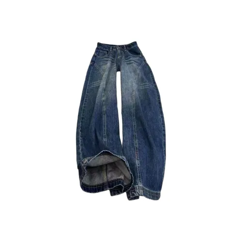 PWUE Винтажные синие унисекс джинсы