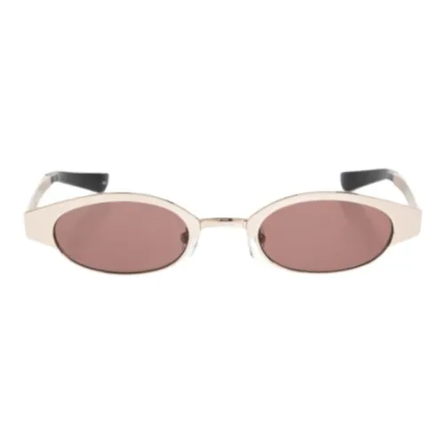 Alexander McQueen Металл OVAL SUNGLASSES Мужской Золотой