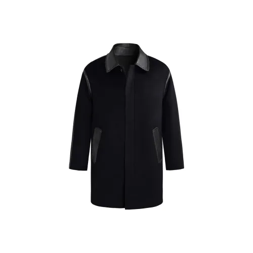 SKARO Темно-синий Синий SKO381 Мужское Пальто