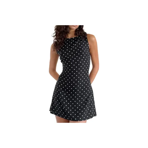 Motel Rocks Ayana Мини платье с открытой спиной черное без рукавов женское