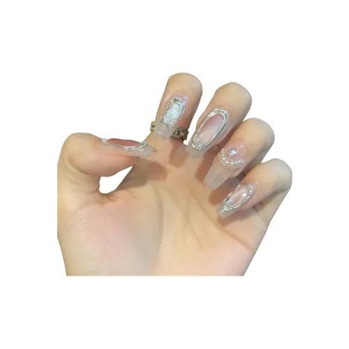 LEMONAIL Барокко стиль Handcrafted False Nail MID Длина (размер в длину) Ледяной Прозрачный Сердцебиение Градиент Милый S M L XL