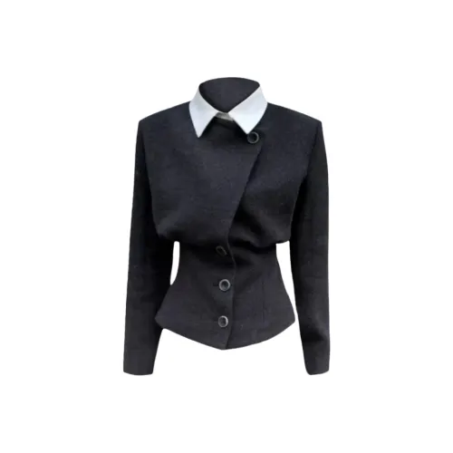 YGPRW Темно-серый Женский Короткий Пальто