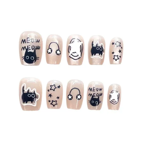 SHANGSHIQIN Милый Музыкальный Кошка Ручной Рисунок Креативный Осветляющий Фальшивая Погоня 20 мм Короткий ЛАДЬЕР Бежевый Однотонный