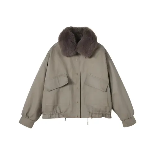 GUOZHEN Светлый хаки Женский парок