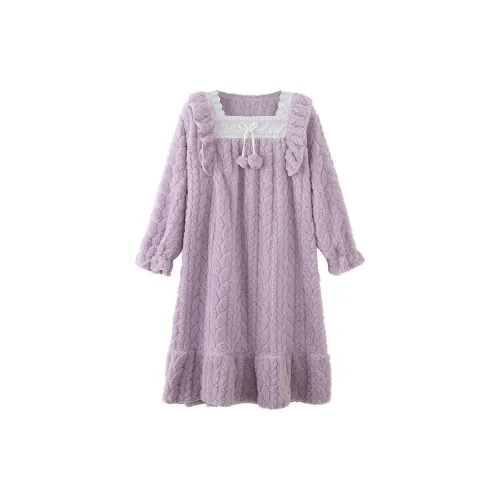 Qian Rise Фиолетовый Кружево Украшения Женские Ночные сорочки