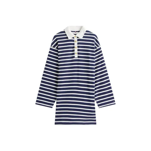 Tommy Hilfiger Fw25 Длинное Платье с Длинными Рукавами Женское