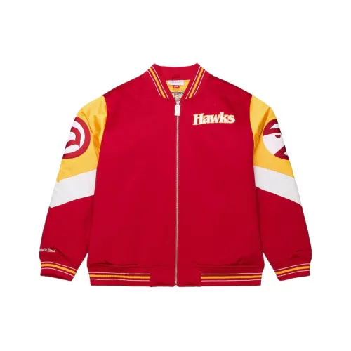 MITCHELL NESS Throwback Тяжелый Сатин Полностью Закрывающаяся Куртка Унисекс