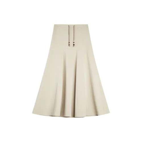 ELLE Khaki Женские Повседневные Длинные Юбки