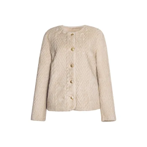 ROEYSHOUSE Бежевый Абрикос Женские Меховые изделия