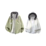 Горох Зеленое Пальто + Белый Фотиния Серый Свитшот