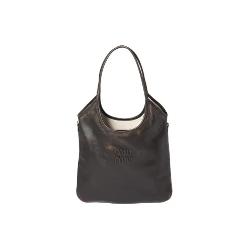 MIU MIU Ivy Sheepskin Сумка через плечо Большая Женская Кофейно-коричневая