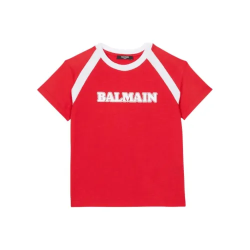 BALMAIN Детская одежда Ретро T-рубашка T-рубашка Детский Красный