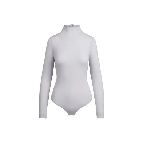 SKIMS FW25 Прозрачный Модал Длинный Рукав Водолазка Комбинезон BODYSUIT Женский