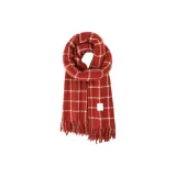 Бежево-красный в клетку