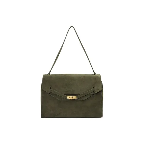 URBAN REVIVO Сумка через плечо из ткани женская темно-коричневый зеленый