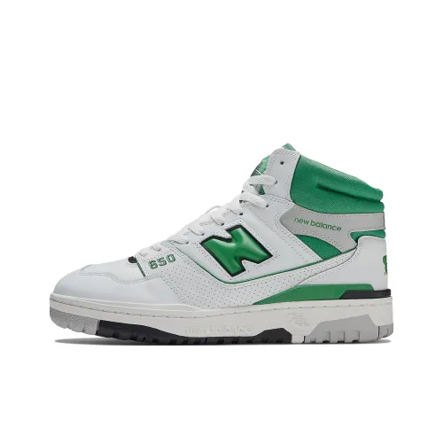 New Balance NB 650 Амортизация Износостойкий MID Топ Винтажные Баскетбольные Кроссовки Унисекс Белый Зеленый