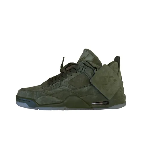 KAWS x Jordan Air Jordan 4 Баскетбольные кроссовки Мужской Зеленый