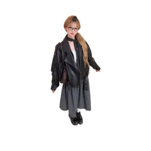 Mu Xiao Xin Кожа Куртка Женская