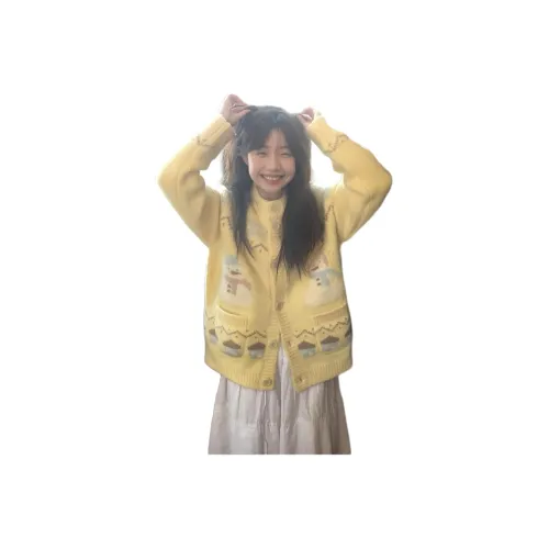 GUOZHEN Желтый Женский Трикотаж