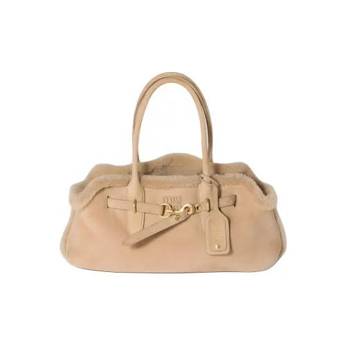 MIU MIU Lambskin Bag Unisex Sand Beige