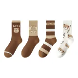 SCHYS2342-1 Brown Bear 1 Khaki Bear 1 Letter Stripes 1 White Bear