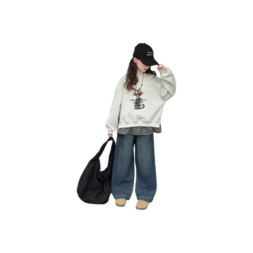 ZHIO Изображение Цвет Топ+Джинсы Kids Повседневная Спортивная Одежда