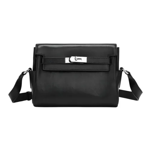 VIHUS Сумка через плечо из коровьей кожи стандартная мужская черная