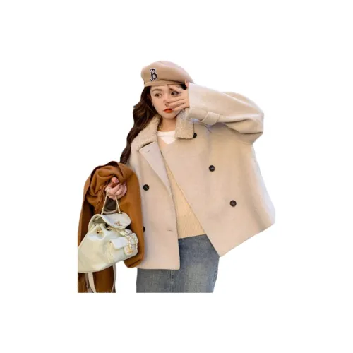 GUOZHEN Экрю Женское пальто