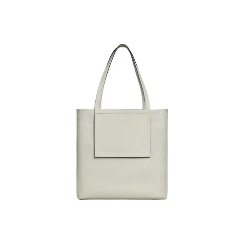 HERMES Cabasellier Clemence Телячья кожа Сумка Экстра-большая Женская Ледяной кристалл Серый