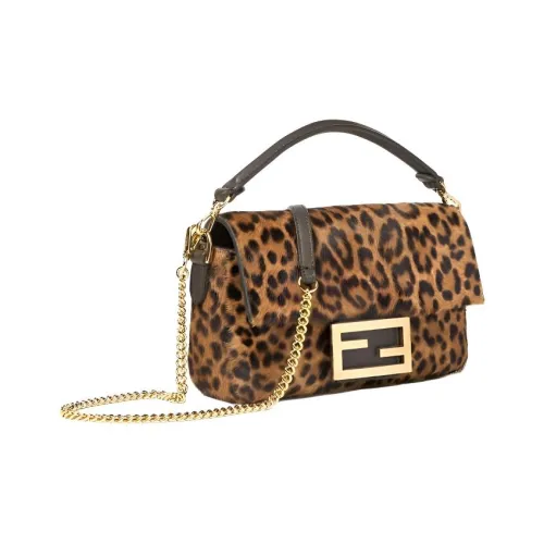 FENDI Baguette Коровья кожа Сумка через плечо Мини Женская Коричневая