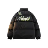 Чёрный хлопковый пуховик